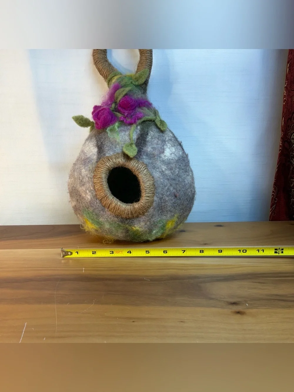 NEW Felted Wool Birdhouse, Functional for Use as Real Birdhouse Handmade.
